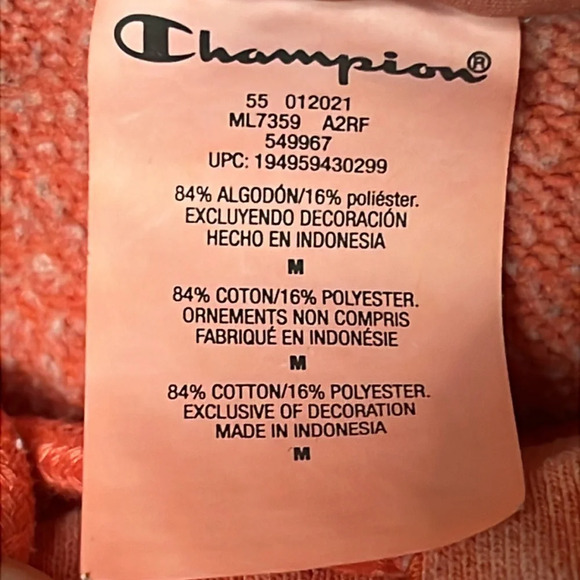 Champion Women’s Pink/peach sweat Pants joggers Md pockets workout casual lounge - Picture 7 of 9